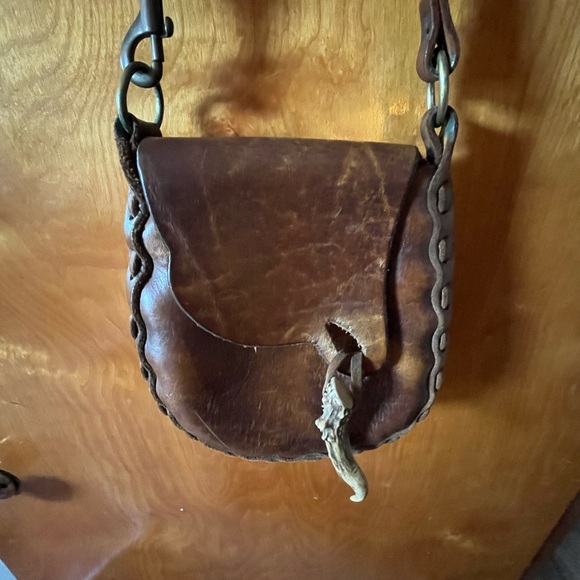 Vintage 1970’s Brown Leather Shoulder Drop Bag - Picture 13 of 16